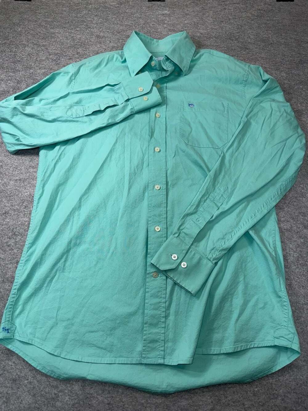Southern Tide Mint Green Long Sleeve Button-Up Oxford Shirt